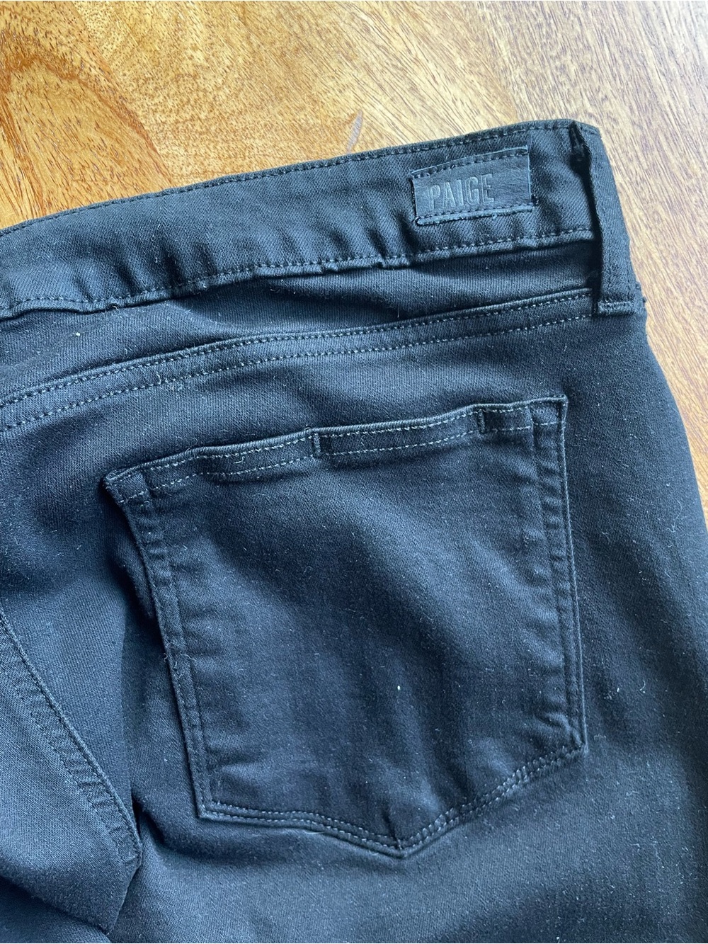 PAIGE Jeans Black Verdugo Ankle High-Rise Denim Pants Size 33 - Picture 5 of 5